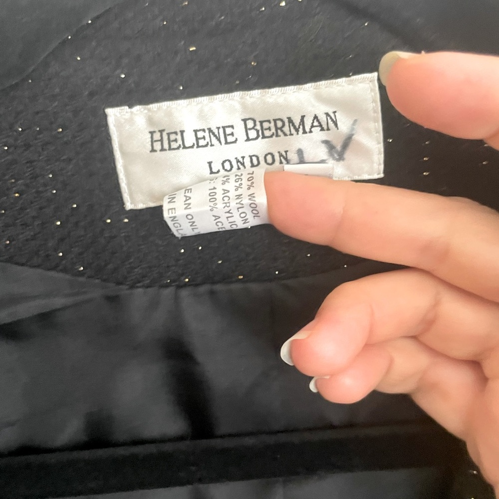 Helene Berman Glitter Detail Wool Swing Coat View 4